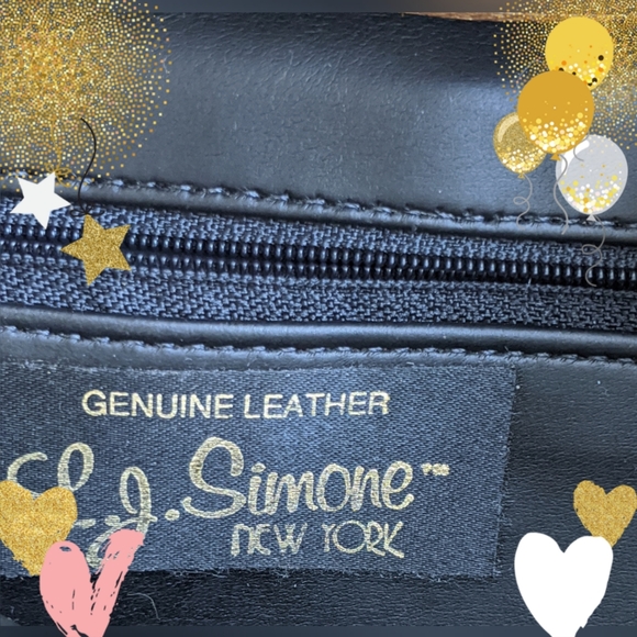 L.J. SIMONE NEW YORK GOLD LEATHER ANCHOR BAG - Picture 7 of 7